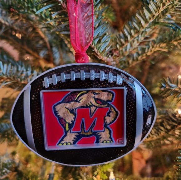 Football Ornament Photo Frame Christmas Tree Terps Maryland - Picture 1 of 9